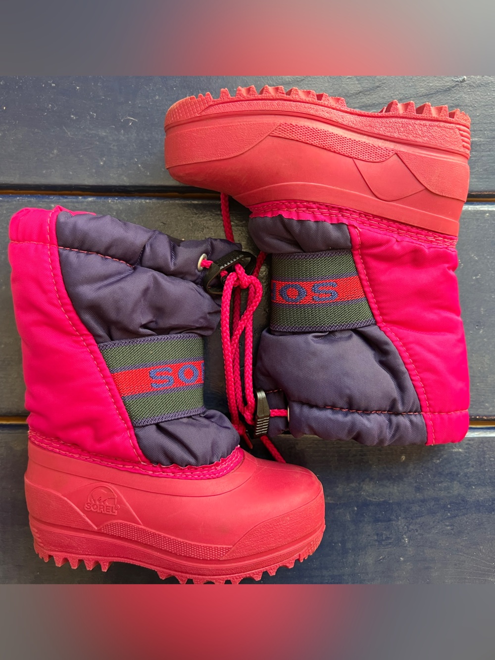 SOREL Kids Size 6 Pink Purple Insulated Waterproof Winter Snow Boots